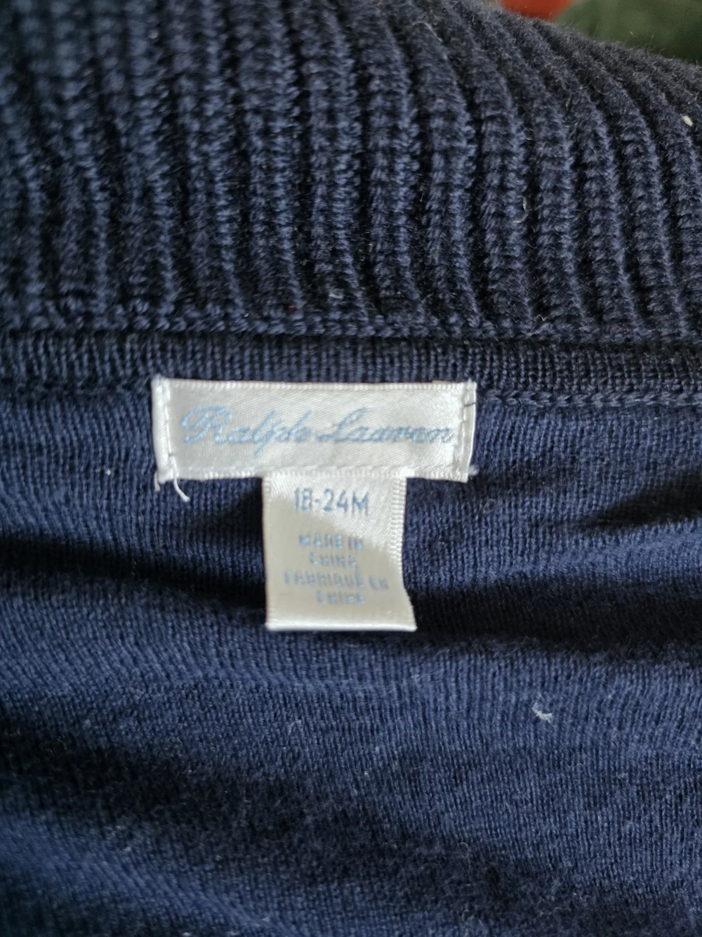 Ralph Lauren Dark Blue Cable Knit Shawl Collar Sweater